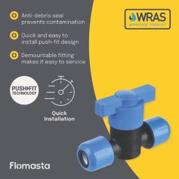 Flomasta MDPE Stop Cock 20mm x 20mm