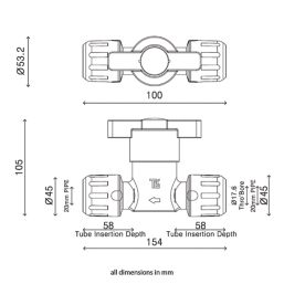 Flomasta MDPE Stop Cock 20mm x 20mm