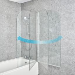Mira Elevate Semi-Frameless Chrome Curved Bathscreen  800mm x 1450mm