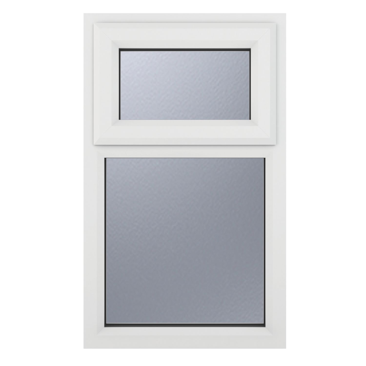 Crystal Top Opening Obscure Triple-Glazed Casement White uPVC Window 905mm x 1040mm (981JM)