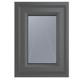 Crystal  Top Opening Obscure Triple-Glazed Casement Anthracite on White uPVC Window 610mm x 610mm
