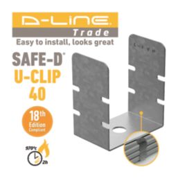 D-Line Safe-D40 U Clip Fire Rated Steel Cable Clips 38-40mm 50 Pack