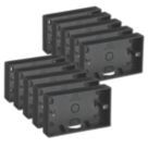 D-Line  2-Gang Surface Pattress Black Back Boxes 28mm 10 Pack