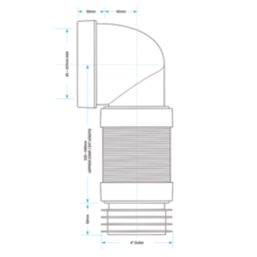 Viva  Flexible 90° Angled Pan Connector White 350mm
