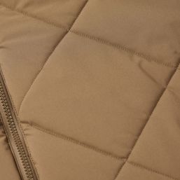 Regatta Elryse Womens Hooded Long Quilted Coat Bark Green(Wood Brown) - 0UK Size 8