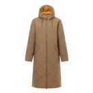 Regatta Elryse Womens Hooded Long Quilted Coat Bark Green(Wood Brown) - 0UK Size 8
