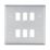 British General Nexus Metal Grid 6-Module Grid Faceplate Brushed Steel