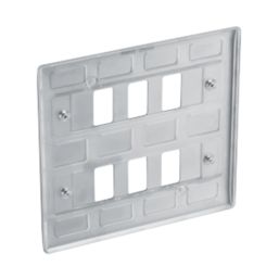 British General Nexus Metal Grid 6-Module Grid Faceplate Brushed Steel