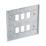 British General Nexus Metal Grid 6-Module Grid Faceplate Brushed Steel