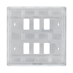 British General Nexus Metal Grid 6-Module Grid Faceplate Brushed Steel