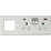 Knightsbridge SFR992RBCW 13A 2-Gang DP Combination Plate + 4.0A 18W 2-Outlet Type A & C USB Charger Brushed Chrome with White Inserts