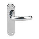 Serozzetta Shape Fire Rated Latch Lever on Backplate Door Handles Pair Polished Chrome