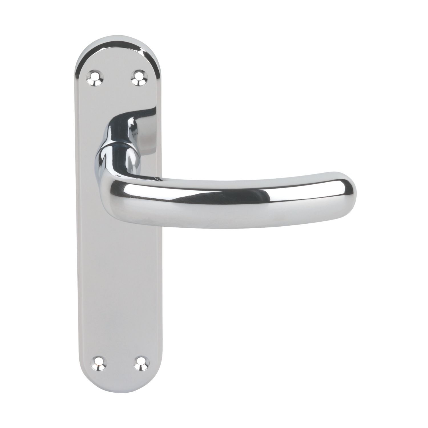 Serozzetta Shape Fire Rated Latch Lever on Backplate Door Handles Pair Polished Chrome (98204)