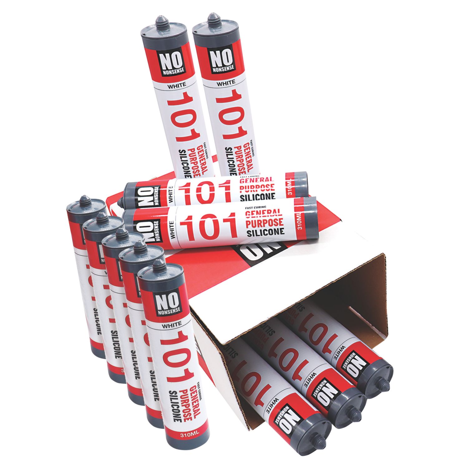 No Nonsense 101 General Purpose Silicone White 310ml 12 Pack (98207)
