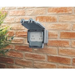 MK  IP66 13A 2-Gang DP Weatherproof Outdoor Switched Socket