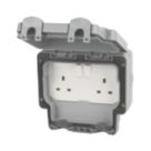 MK  IP66 13A 2-Gang DP Weatherproof Outdoor Switched Socket