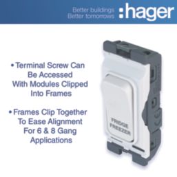 Hager Sollysta WMGSDP2/FF 20A Grid 2-Pole Fridge Freezer Switch White