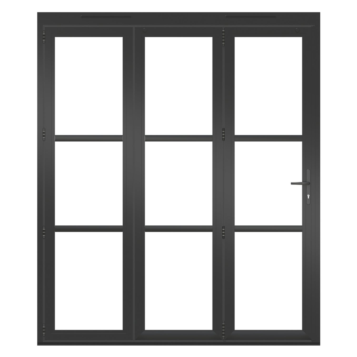 Green & Taylor Heritage 3-Door Black Aluminium Bi-Fold Patio Left-Hand Opening External Doors 2090mm x 1790mm (982CT)