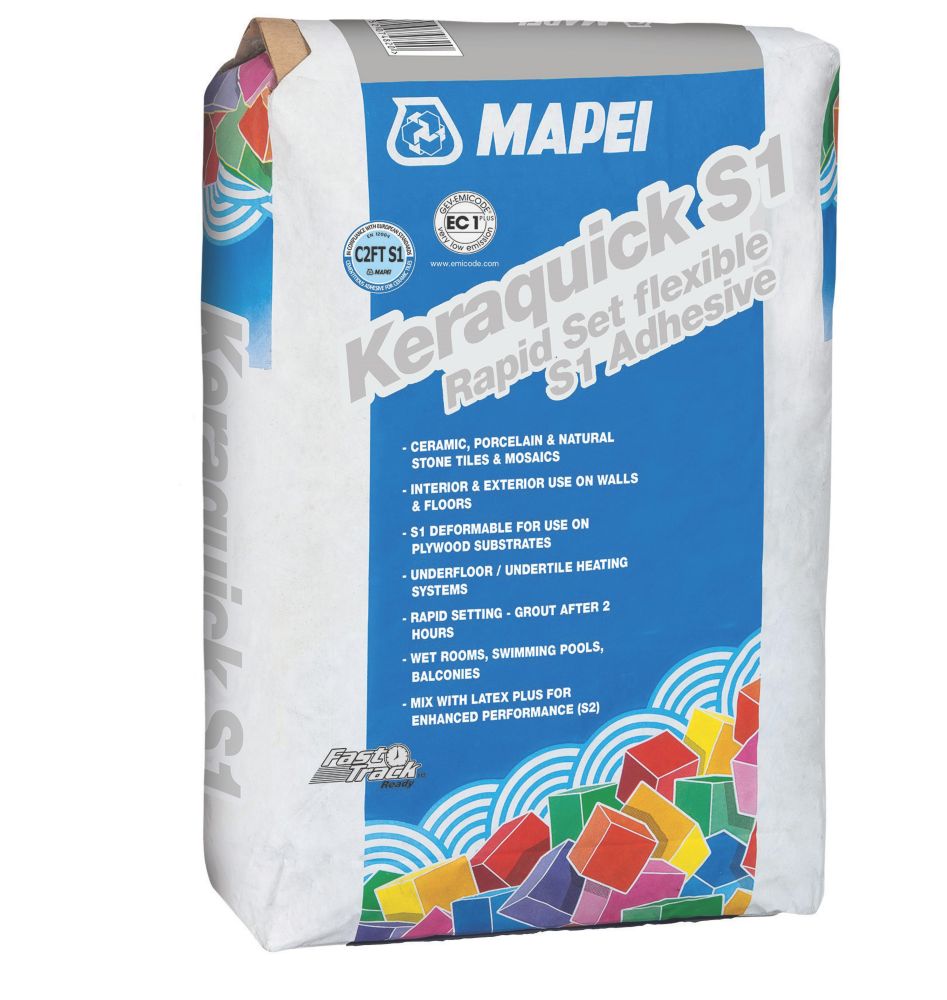 Mapei Keraquick Wall & Floor Rapid-Set Flexible Tile Adhesive White 10kg
