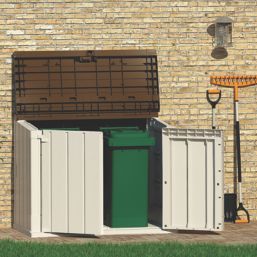 Forest  842Ltr 4' 6" x 2' 6" (Nominal) Plastic Garden Storage Box Taupe Grey/Brown