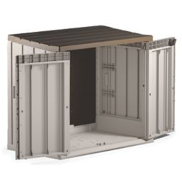 Forest  842Ltr 4' 6" x 2' 6" (Nominal) Plastic Garden Storage Box Taupe Grey/Brown