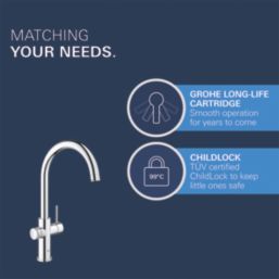 Grohe Red DUO C-Spout Instant Boiler Tap Chrome