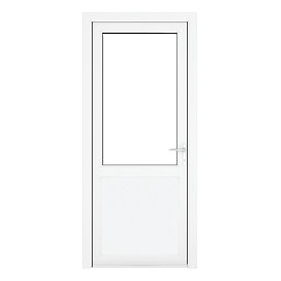 Crystal  1-Panel 1-Clear Light Left-Hand Opening White uPVC Back Door 2090mm x 920mm
