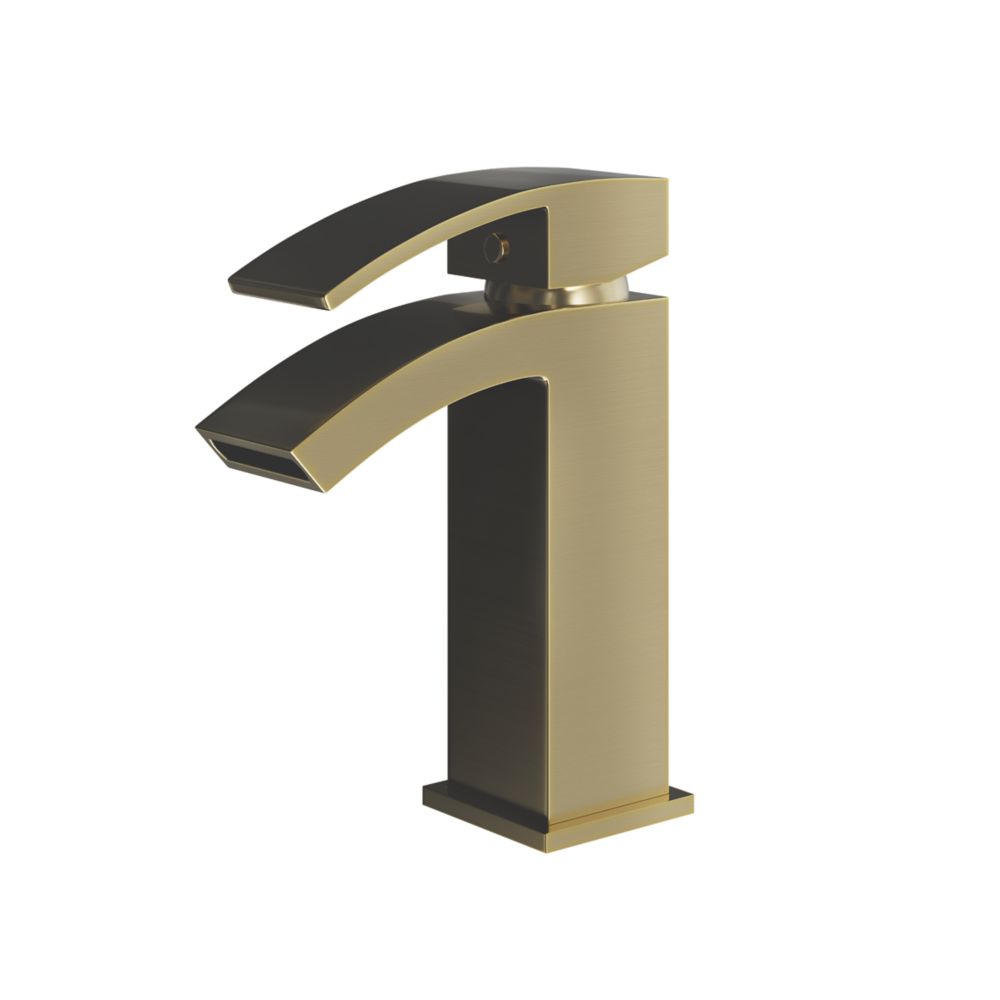ETAL Kinlin Mono Basin Mixer Tap Brushed Brass | Basin Taps | Screwfix.com