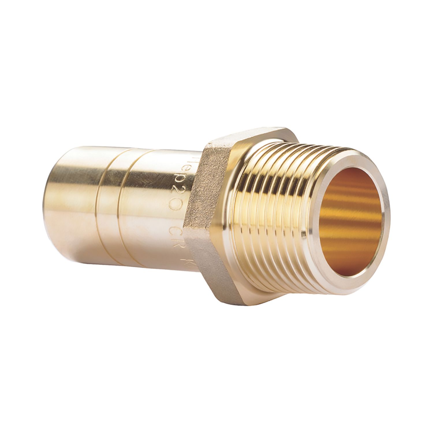 Hep2O Plastic Push-Fit Adapting Keyless Spigot Male Coupler 22mm x 3/4" (982RE)