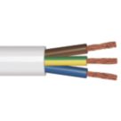 Time 3093Y White 3-Core 1mm² Heat Resistant Cable 50m Drum