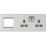 Knightsbridge  13A 2-Gang DP Combination Plate Brushed Chrome with Colour-Matched Inserts