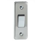 Varilight  10A 1-Gang 2-Way Architrave Light Switch  Polished Chrome with Colour-Matched Inserts