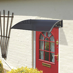 Greenhurst Easy Fit Door Canopy Black 1.2m x 0.8m x 0.23m