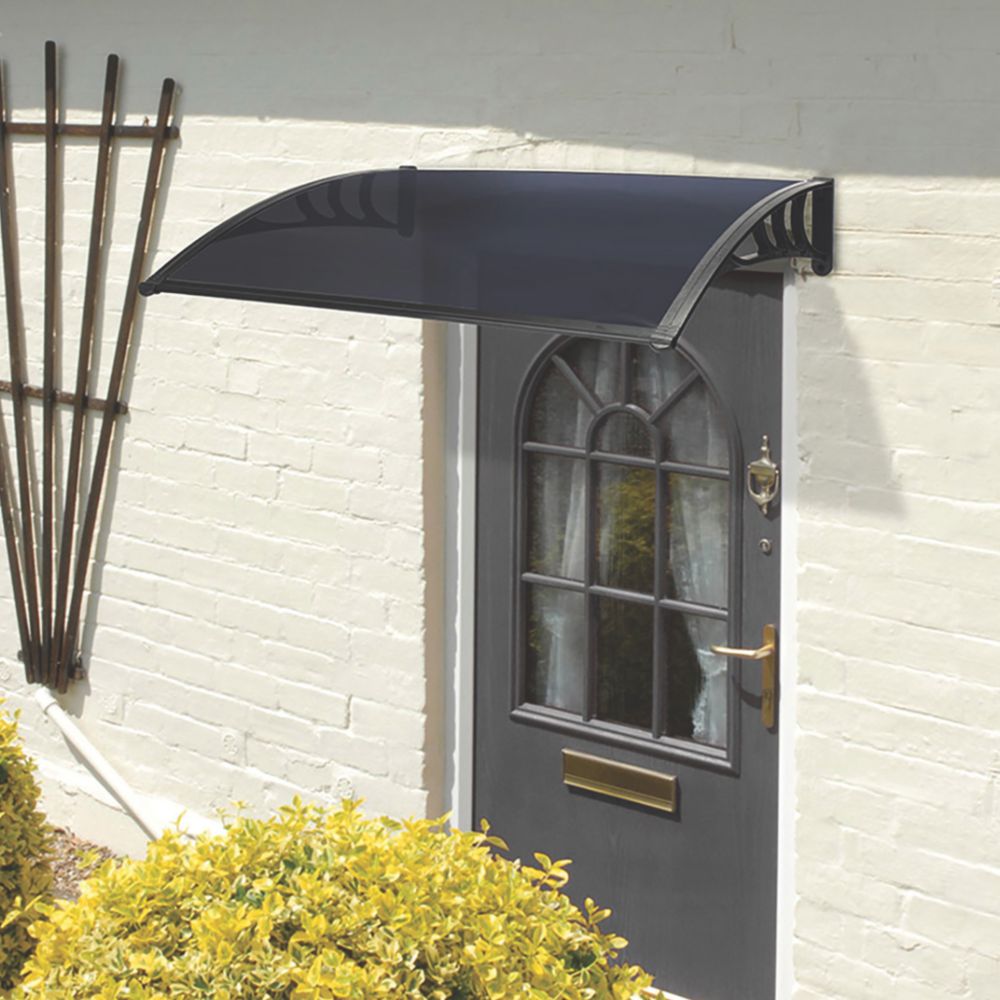 Greenhurst Easy Fit Door Canopy Black 1.2m x 0.8m x 0.23m Screwfix