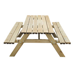 Forest Large Rectangular Garden Picnic Table 1770mm x 1530mm x 770mm