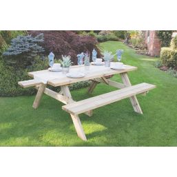 Forest Large Rectangular Garden Picnic Table 1770mm x 1530mm x 770mm