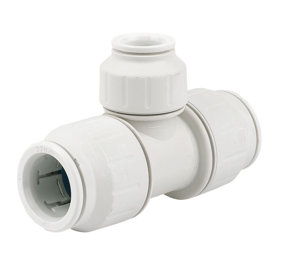 JG Speedfit  Plastic Push-Fit Reducing Tees 22mm x 22mm x 15mm 5 Pack
