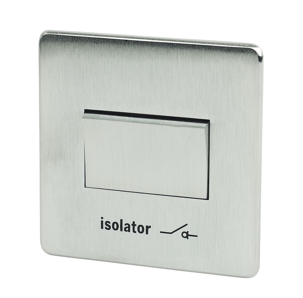 Crabtree Platinum 6A 1-Gang 3-Pole Fan Isolator Switch Satin Chrome