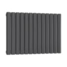 Reina Elips Double 600mm x 780mm 3113BTU Anthracite Horizontal Designer Radiator