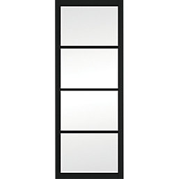 Jeld-Wen  4-Clear Light Painted Black Wooden Shaker Internal Door 1981mm x 762mm