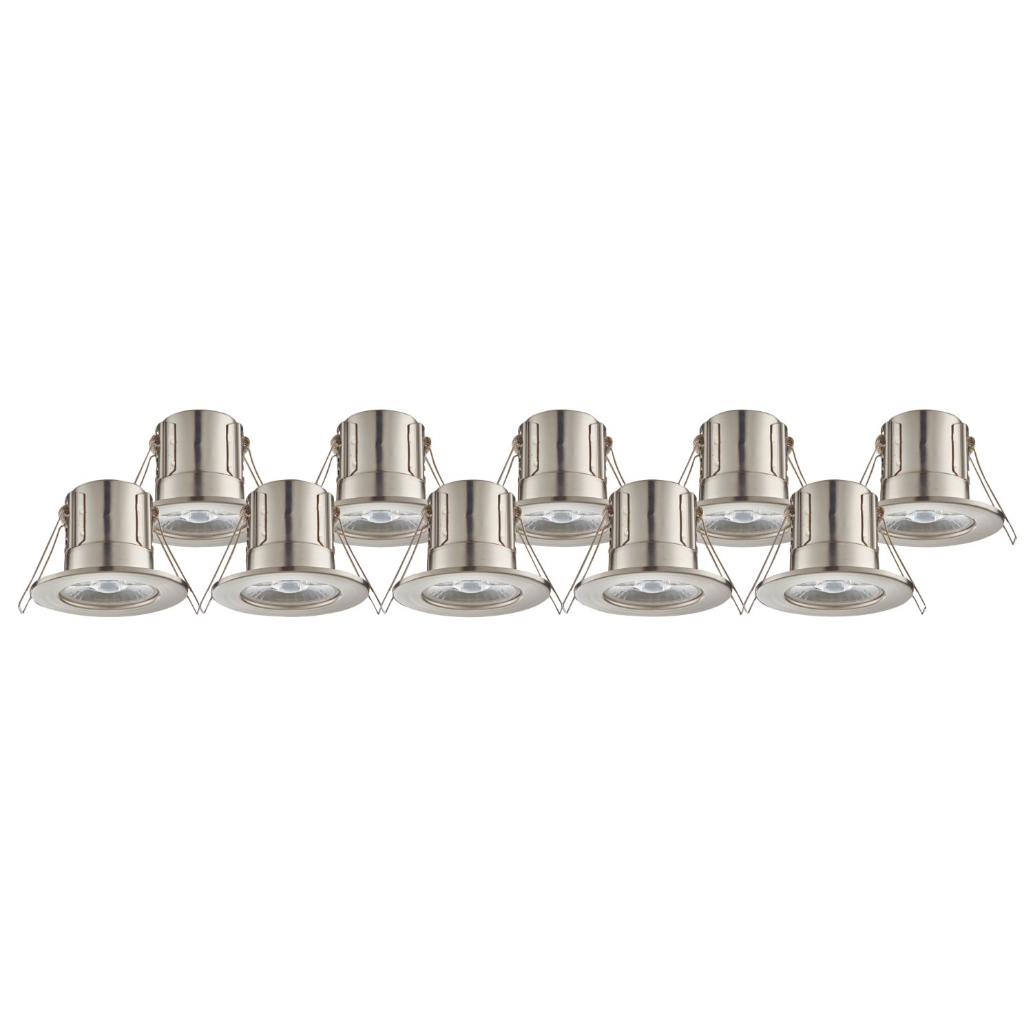 LAP Cosmoseco Fixed Fire Rated LED Downlights Satin Nickel 5.8W 450lm 10 Pack (983PP)