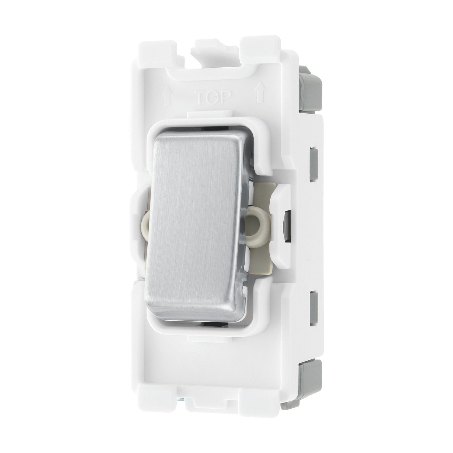 British General Nexus Grid 20A Grid Intermediate Switch Brushed Steel (983PY)