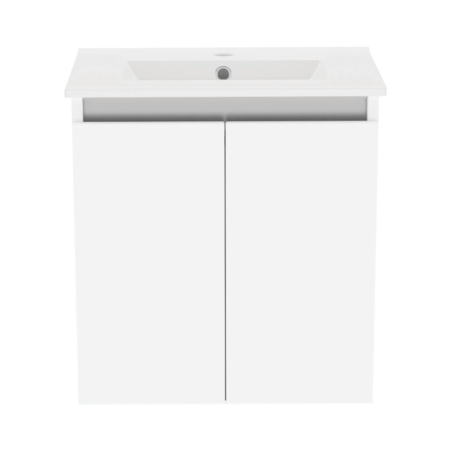 Newland Double Door Wall-Mounted Vanity Unit with Basin Gloss White 500mm x 370mm x 540mm (983RN)