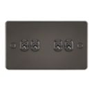 Knightsbridge  10AX 4-Gang 2-Way Light Switch  Gunmetal
