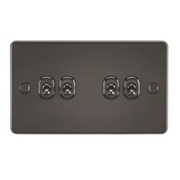 Knightsbridge  10AX 4-Gang 2-Way Light Switch  Gunmetal