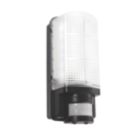 Saxby Motion Outdoor Rectangular LED Bulkhead With PIR Sensor Black 6W 600lm