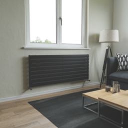 Ximax Oceanus 595mm x 1500mm 3246BTU Black Horizontal Designer Radiator