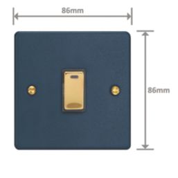Varilight  20A 1-Gang 2-Pole Control Switch Midnight Blue with LED with Colour-Matched Inserts