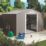 Rowlinson Trentvale 10' x 7' 6" (Nominal) Apex Metal Shed Light Grey