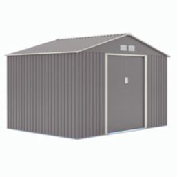 Rowlinson Trentvale 10' x 7' 6" (Nominal) Apex Metal Shed Light Grey